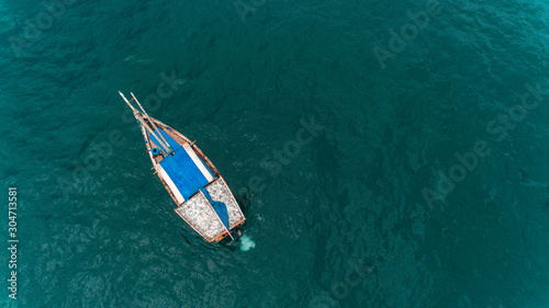 fishermen's dhow in stone town, Zanzibar