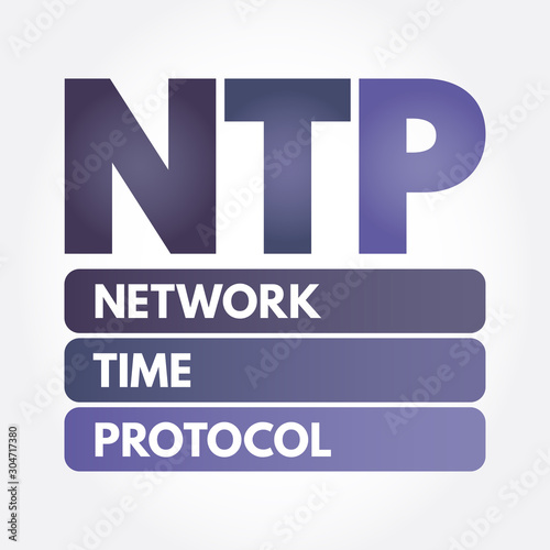 NTP - Network Time Protocol acronym, technology concept background