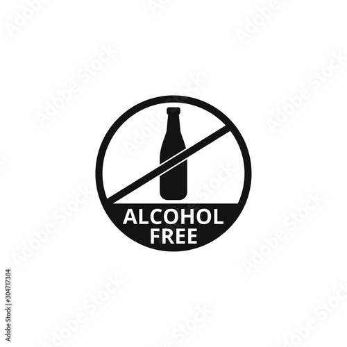 Alcohol free sign vector food label