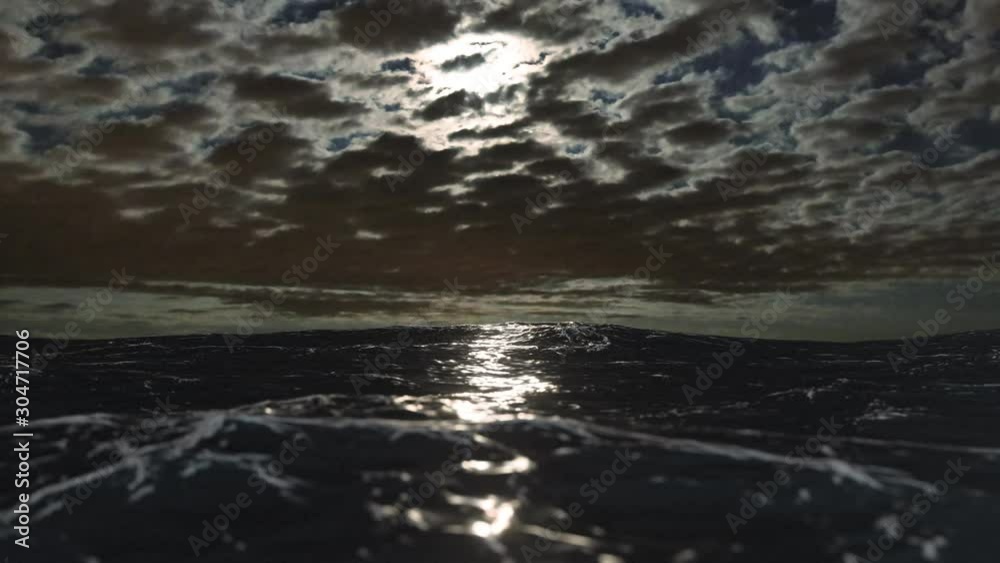 Overcast Seascape with static camera Overcast Seascape with static camera