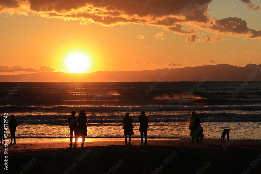 江の島の夕日