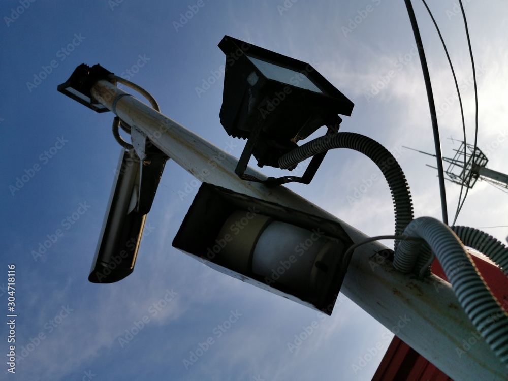 Surveillance camera. Protection of the territory. Data protect. Surveillance camera. Protection of the territory. Data protect.