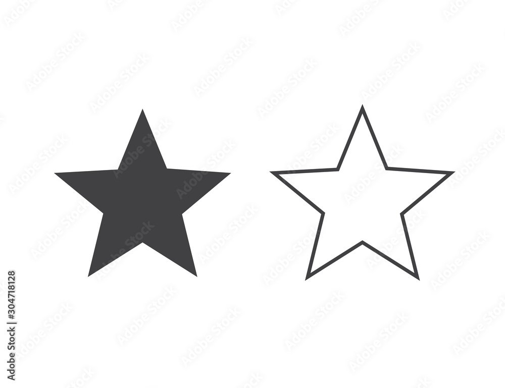 Star line icon set. Vector illustration in flat style Star line icon set. Vector illustration in flat style