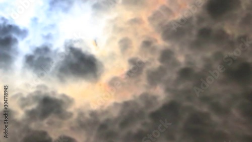 Moon and strange clouds in the night
