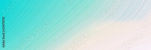 banner smooth swirl waves background design with linen, turquoise and sky blue color