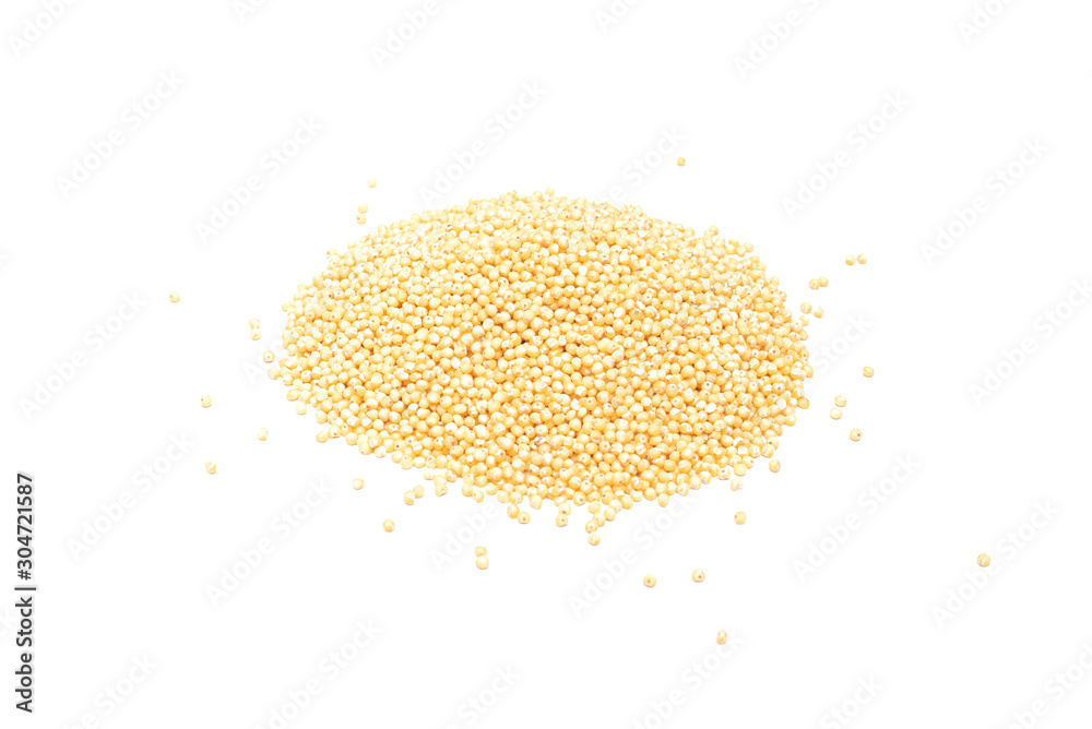 Millet groats isolated on white background. Millet groats isolated on white background.