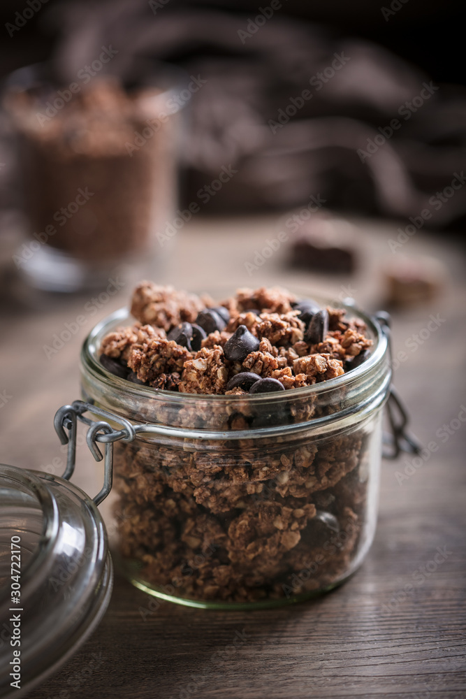 Fototapeta premium Pot de muesli granola chocolat