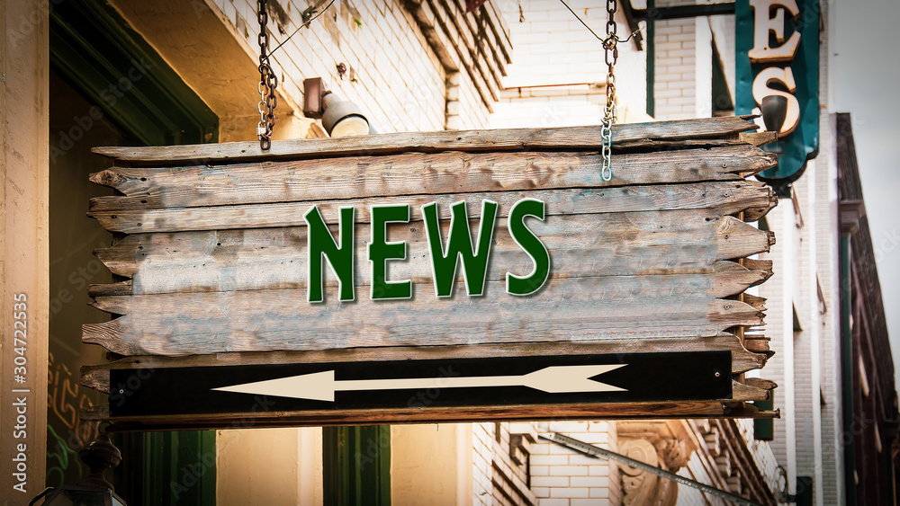 Obraz premium Street Sign to News
