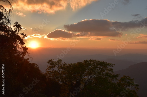 sunset in the mountains