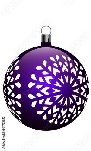 Christmas violet decoration with snowflake