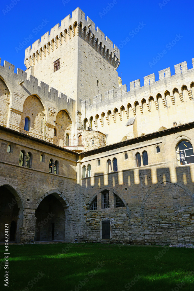Fototapeta premium The Palais des Papes medieval castle in Avignon, France