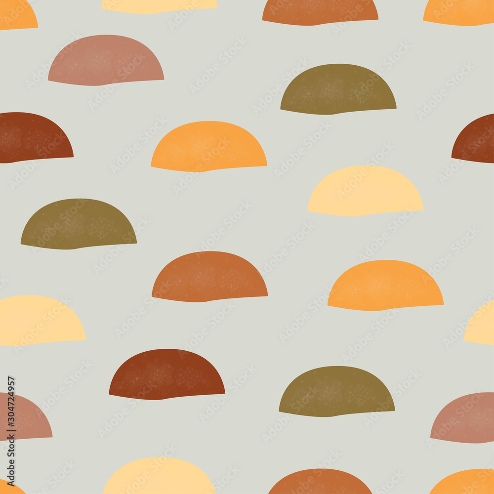 Terracotta Abstract Seamless Pattern. Modern Digital Design. Modern Fashion Scandinavian Style. Contemporary Colors and Design.
