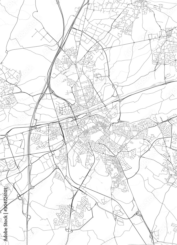 map of the city of Perpignan, France
