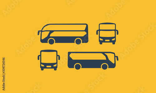 bus icon. Vector illustration. Isolated on white background.