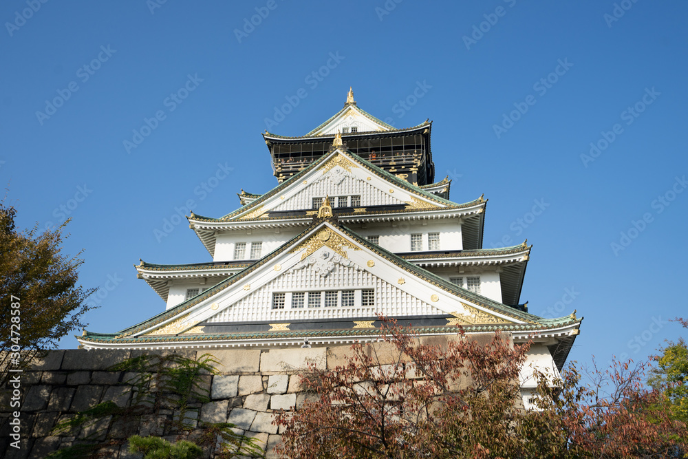 大阪城　紅葉　 Osaka Castle　Autumn leaves