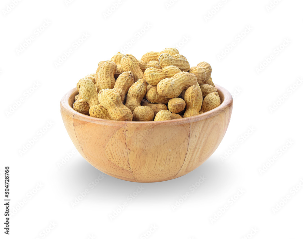 peanuts in cup isolated on white background peanuts in cup isolated on white background