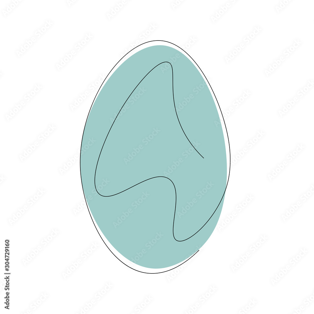 Easter egg icon one line drawing vector illustration Easter egg icon one line drawing vector illustration