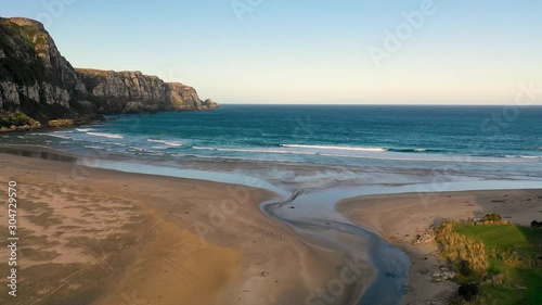 Wallpaper Mural Aerial view of scenic sunset over Purakaunui Bay, New Zealand. Torontodigital.ca