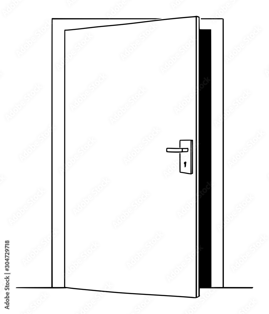 Vector Illustration Of Slightly Open Door Simple Conceptual Drawing Of Business Opportunity Or Challenge Stock Vector Adobe Stock Vector Illustration Of Slightly Open Door Simple Conceptual Drawing Of Business Opportunity Or Challenge Stock Vector Adobe Stock