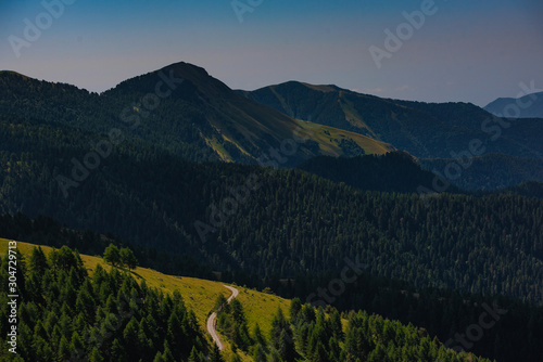 Landscapes of the French Alps, mountains, peaks, approximately 1,500 meters above sea level. Cote d'Azur, near the ski town of Col de Turini (Le col de Turini)