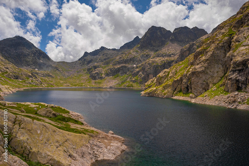French Alps at an altitude of 2800 meters, Mountain peaks and untouched nature, clear lakes © nikolas