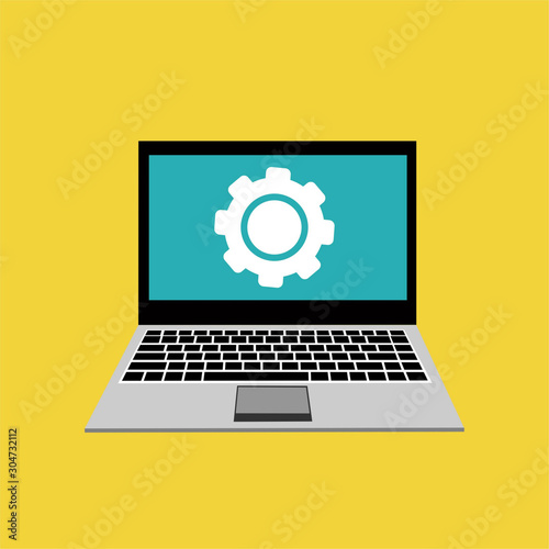 screen with computer repair service for smartphone application. Isometry laptop with serviceman workers. Banner for data restoration center. Video card and motherboard. PC fixing, diagnostic