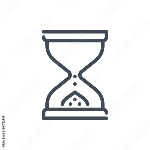 Sand watch line icon. Time hourglass vector outline sign.