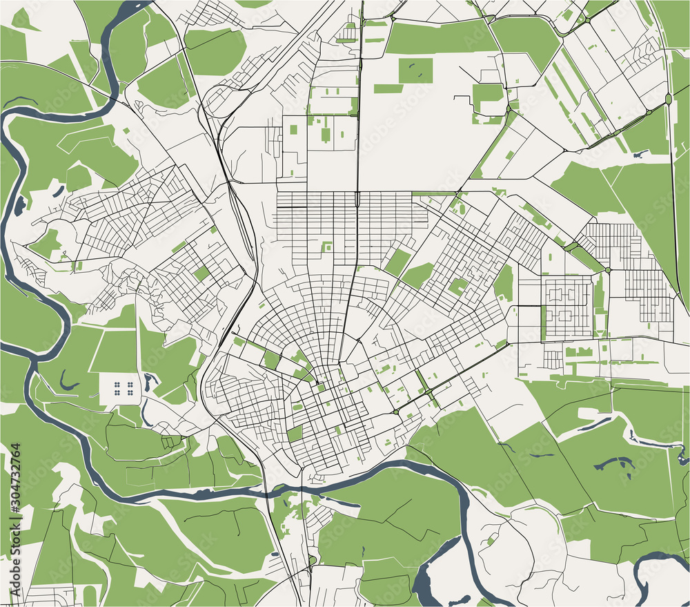 Obraz premium map of the city of Orenburg, Russia