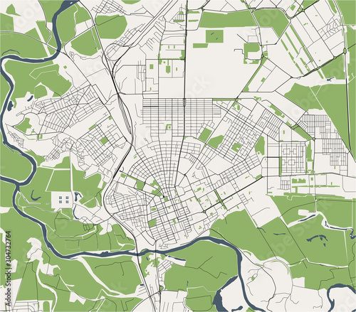map of the city of Orenburg  Russia