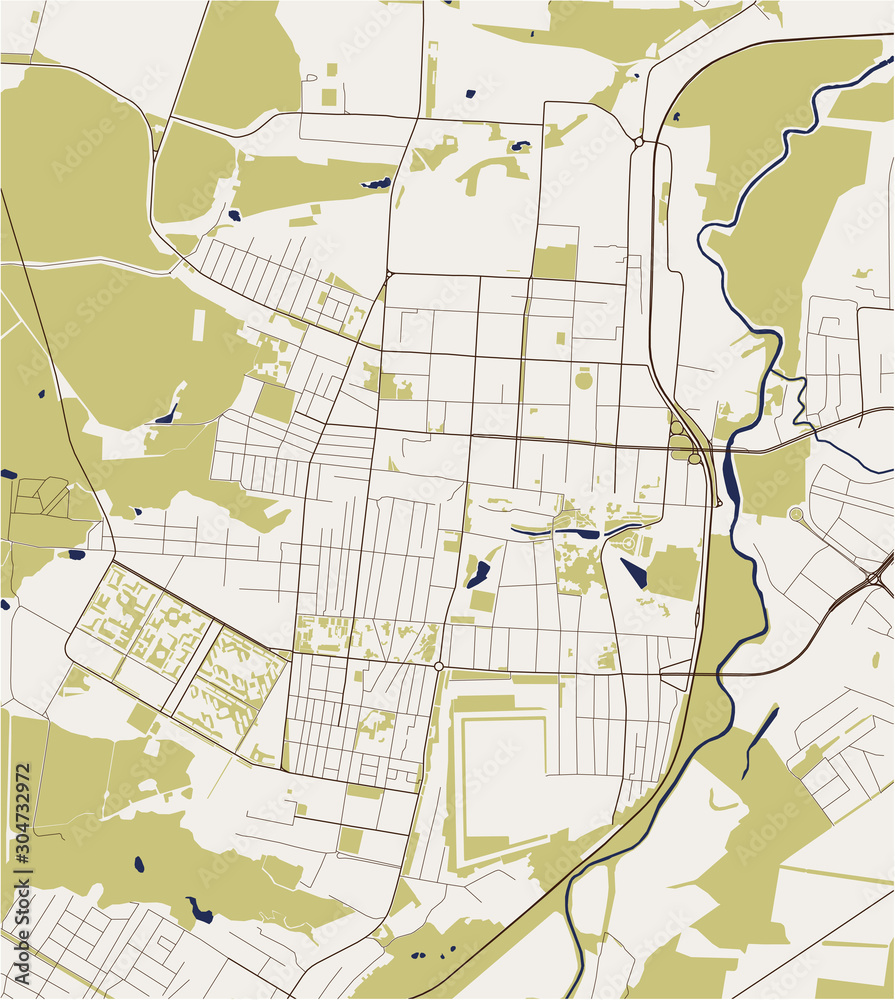 Fototapeta premium map of the city of Saransk, Russia