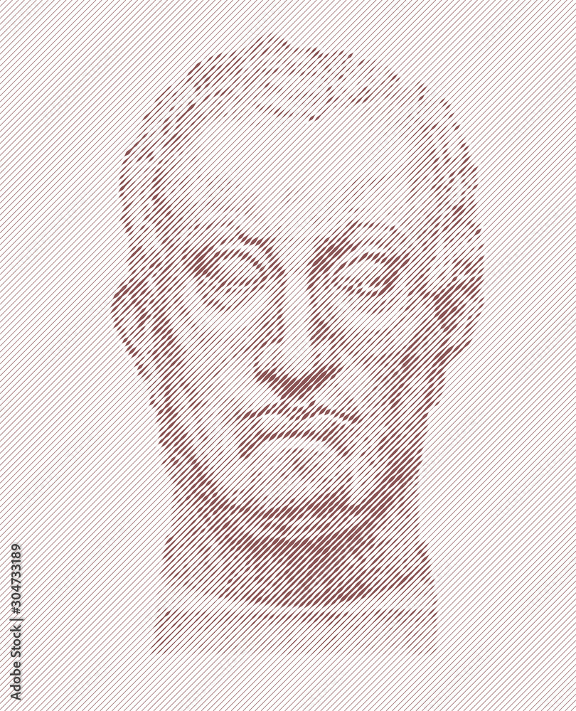Vector portrait of Gattamelata by Donatello. line drawing technique. Vector portrait of Gattamelata by Donatello. line drawing technique.