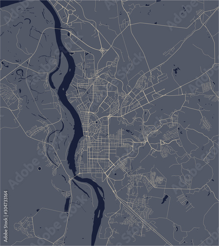 map of the city of Tomsk, Russia