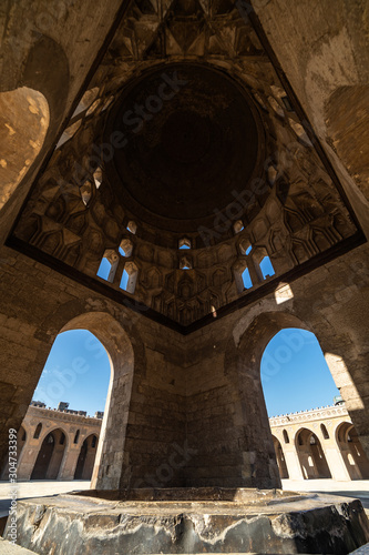 The Mosque of Ahmad Ibn Tulun is located in Cairo, Egypt. It is the oldest mosque in the city surviving in its original form, and is the largest mosque in Cairo in terms of land area