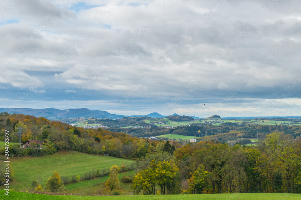Beautiful view of the Swabian landscape in Ostalbkreis in Baden-Wuerttemberg.Swabian Alb n the south of the state.