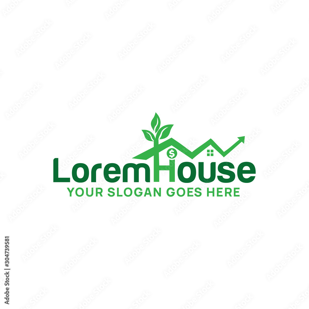 Creative and modern green house logo design template vector eps for use property business purpose