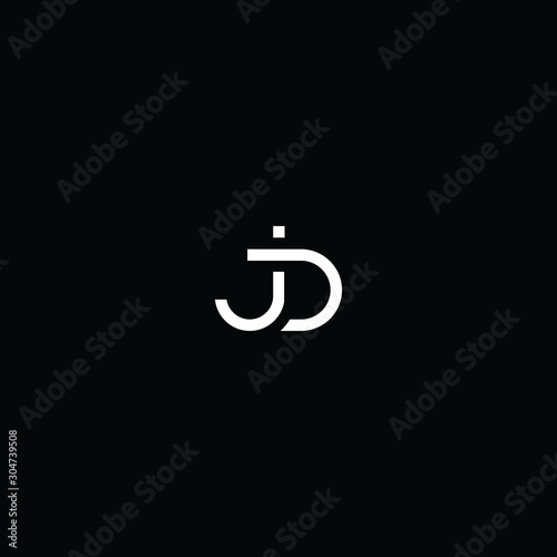 DJ JD logo initial letter design 