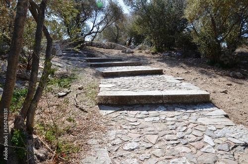 Athens, Greece, 10.27.2019. stairs to Philopappu Hill, or Muses Hill photo
