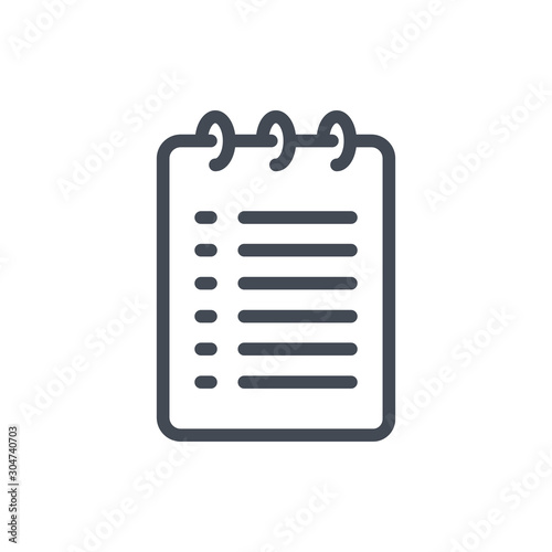 Notebook line icon. Textbook vector outline sign.