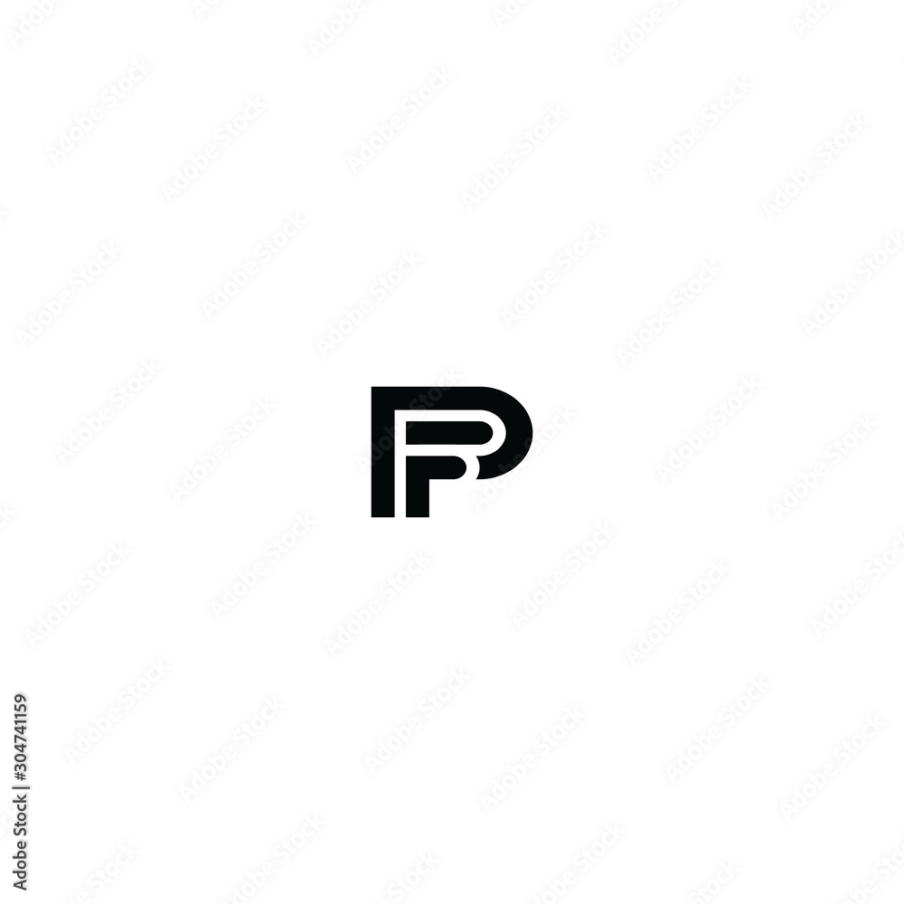 PF FP logo initial letter design 