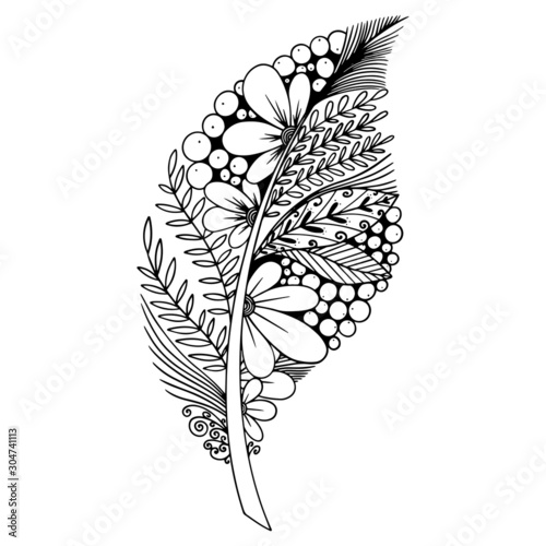 Cute floral ornament. leaf. Floral mandala
