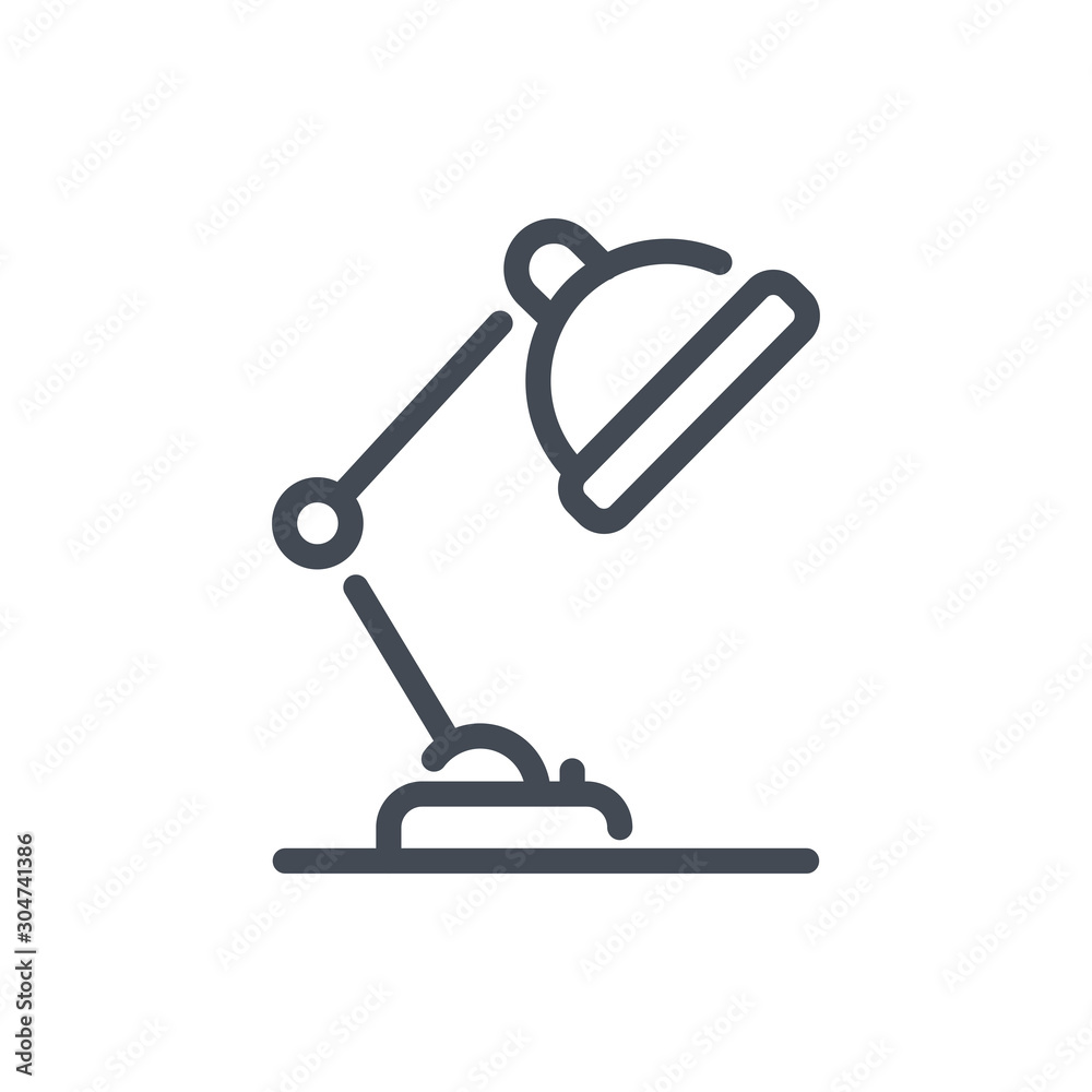 Table lamp line icon. Desk office lamp vector outline sign. Table lamp line icon. Desk office lamp vector outline sign.