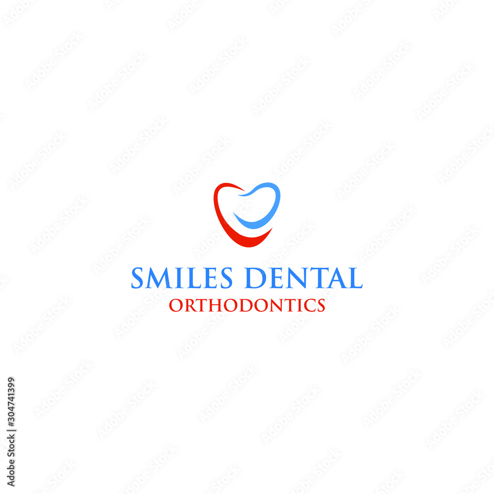 Dental orthodontic smile logo template