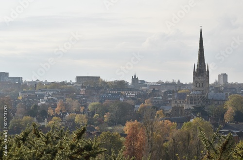 Views of Norwich  Norfolk  UK  from Mousehold Heath.