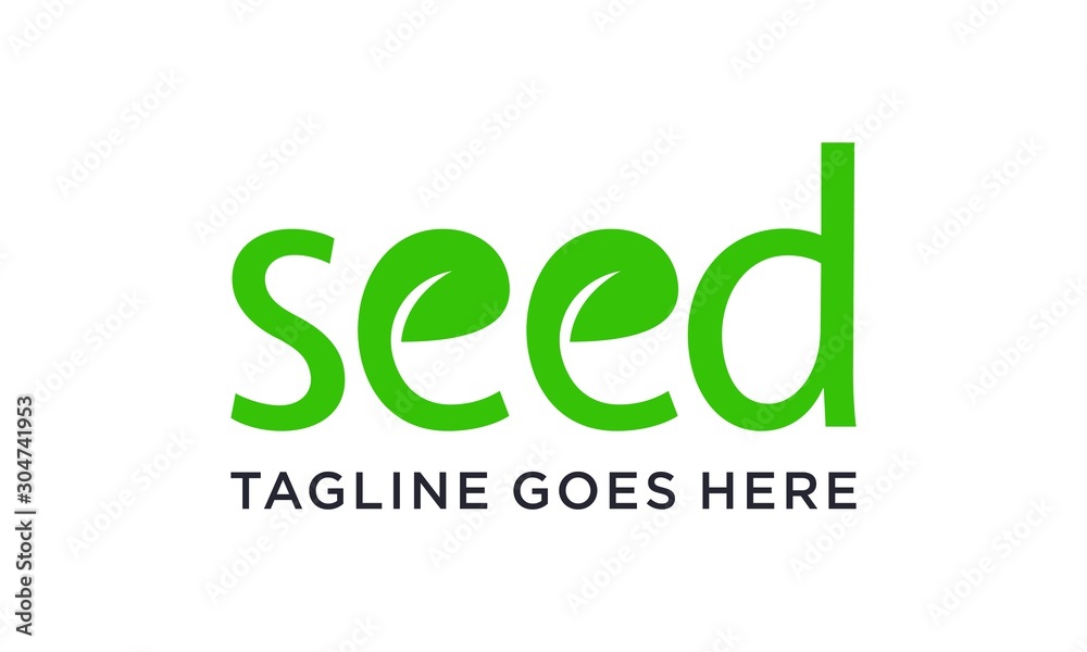 Green seed logo designs concept Green seed logo designs concept