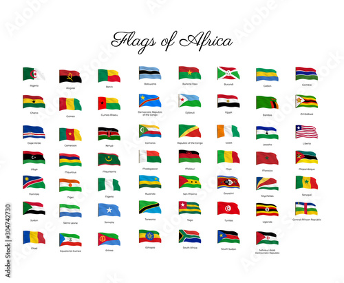 National flag of Africa countries.