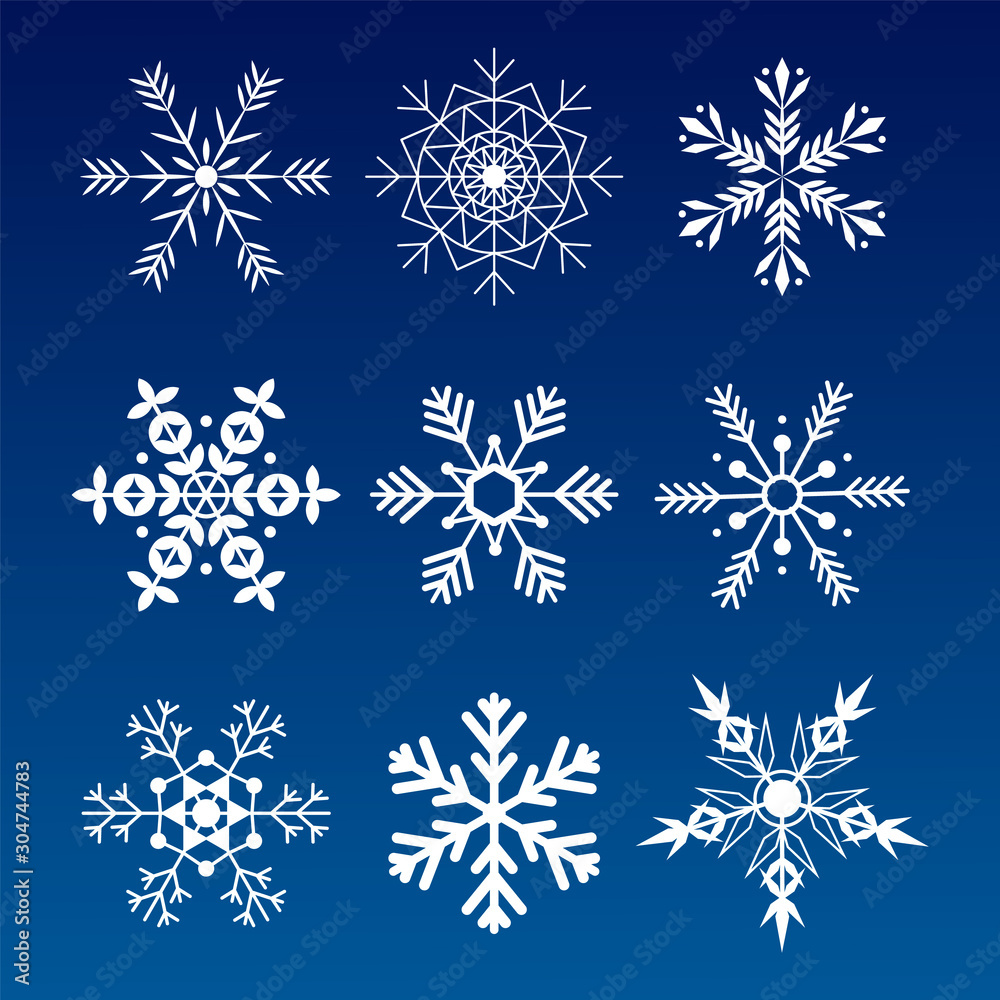Collection snowflakes vector illustration 