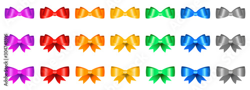 3 types of ribbons multicolored 
