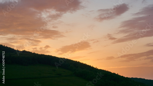 stunning sunset view from in the mountains