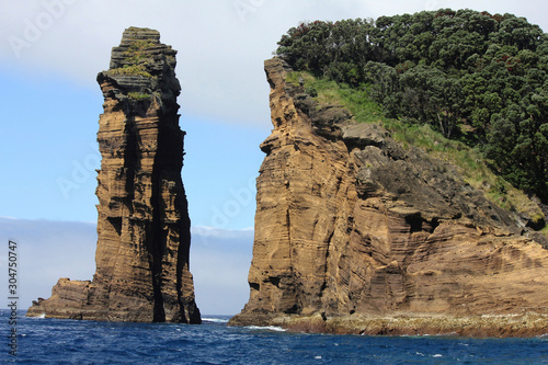 A rock stack formed by ocean erosion