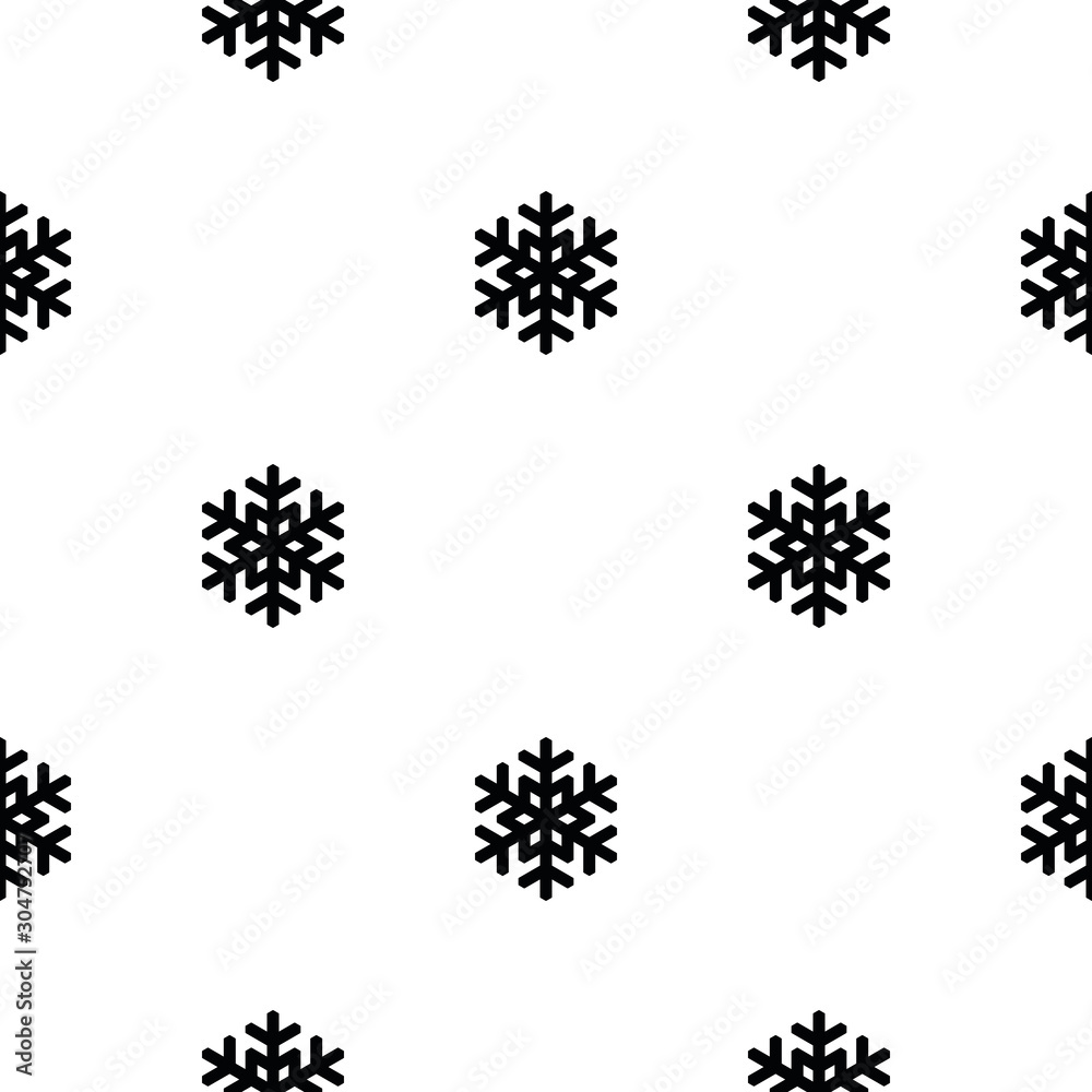Seamless pattern of snowflakes. Christmas or winter theme vector background